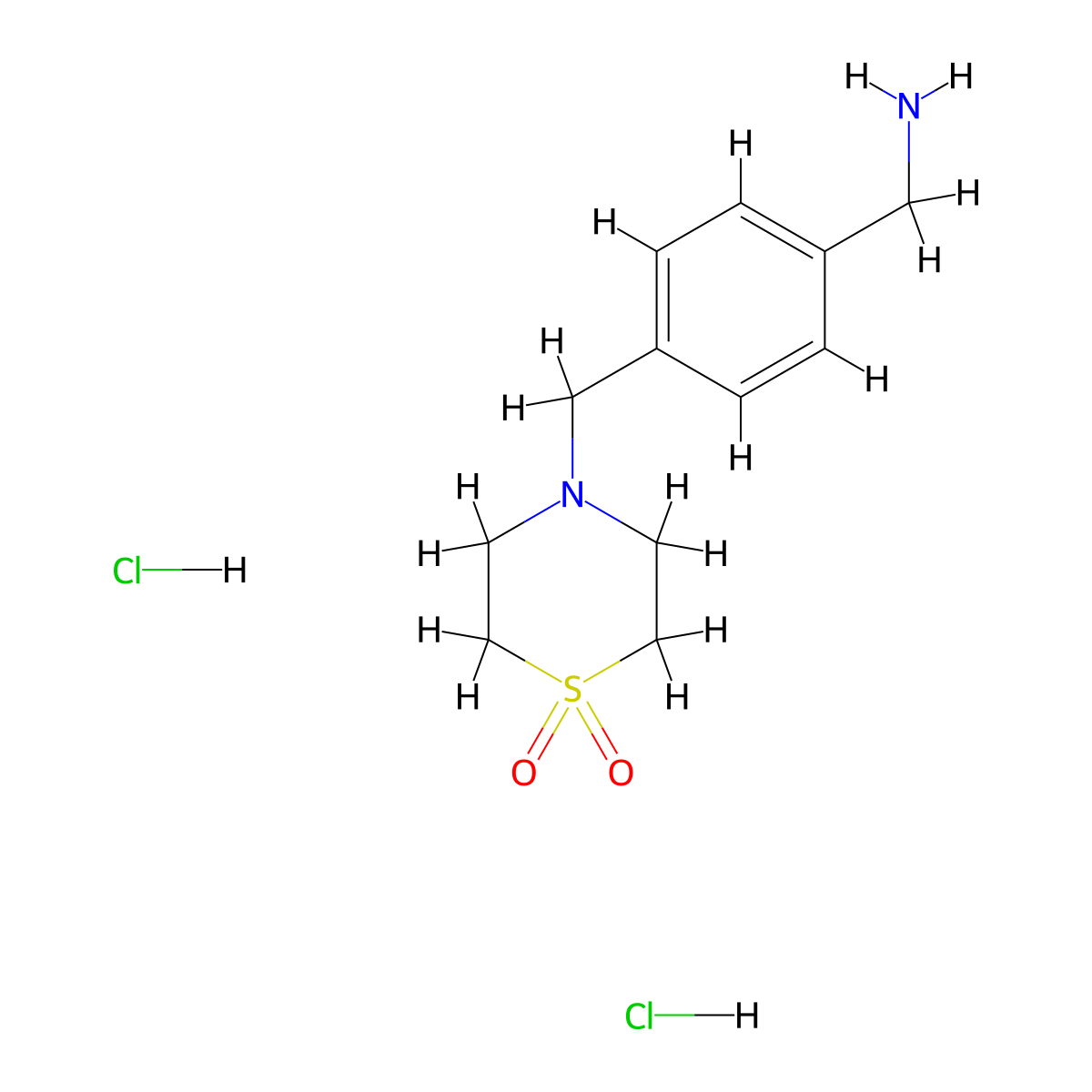 4-{[4-(Aminomethyl)phenyl]methyl}-1lambda6-thiomorpholine-1,1-dione dihydrochloride molecular structure, CAS 1909305-01-6