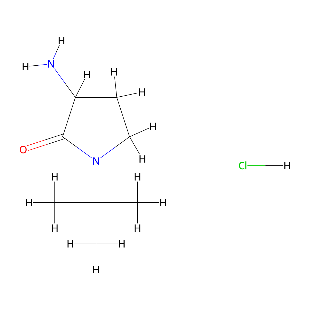 3-Amino-1-tert-butylpyrrolidin-2-one hydrochloride molecular structure, CAS 1909305-02-7