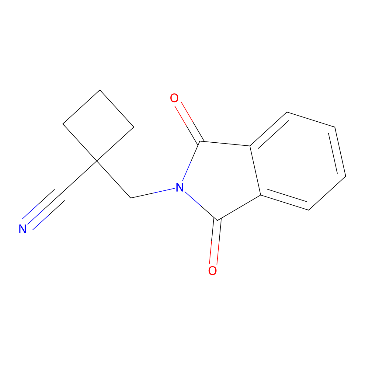 1-[(1,3-dioxo-2,3-dihydro-1H-isoindol-2-yl)methyl]cyclobutane-1-carbonitrile molecular structure, CAS 1909305-03-8