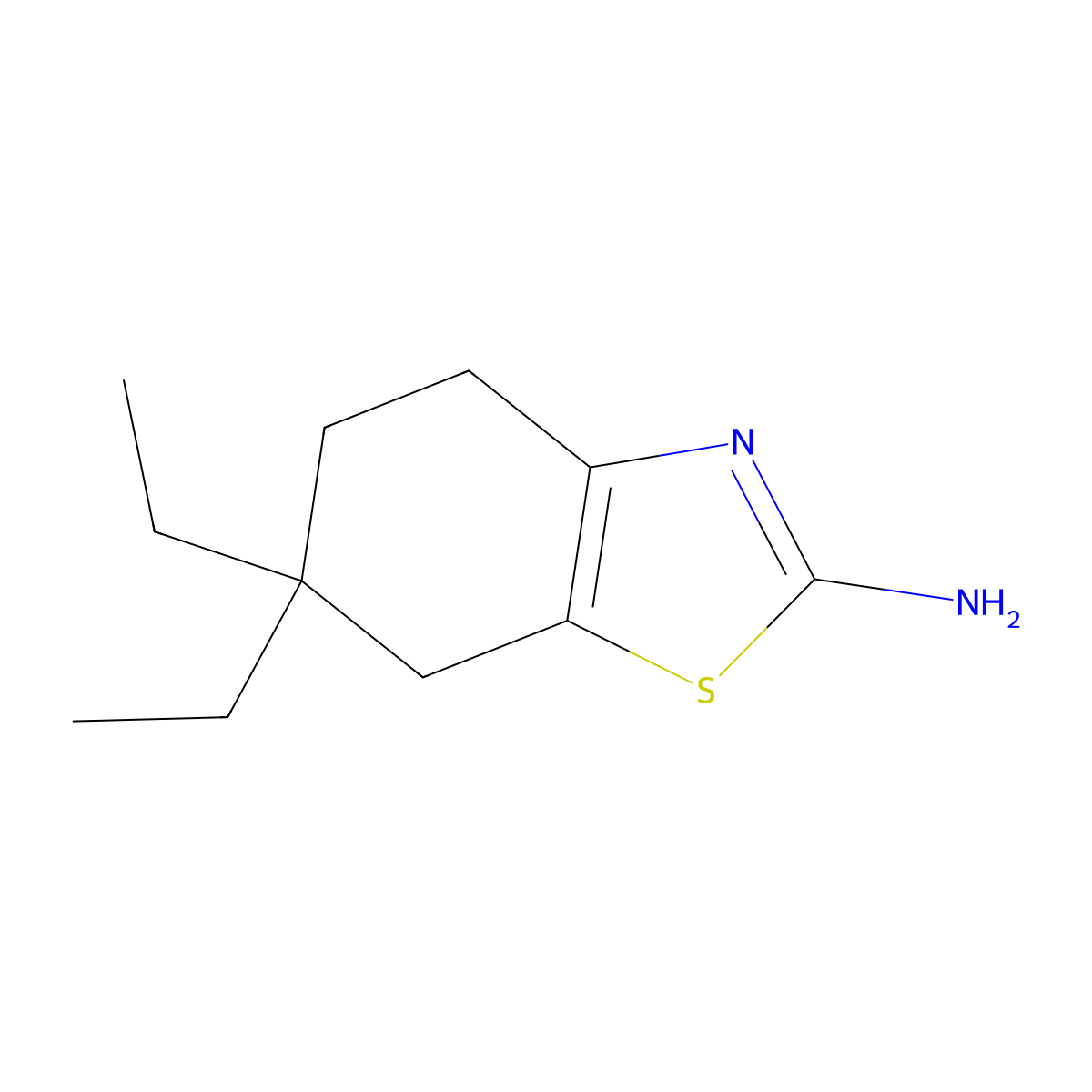 6,6-Diethyl-4,5,6,7-tetrahydro-1,3-benzothiazol-2-amine molecular structure, CAS 1909305-04-9