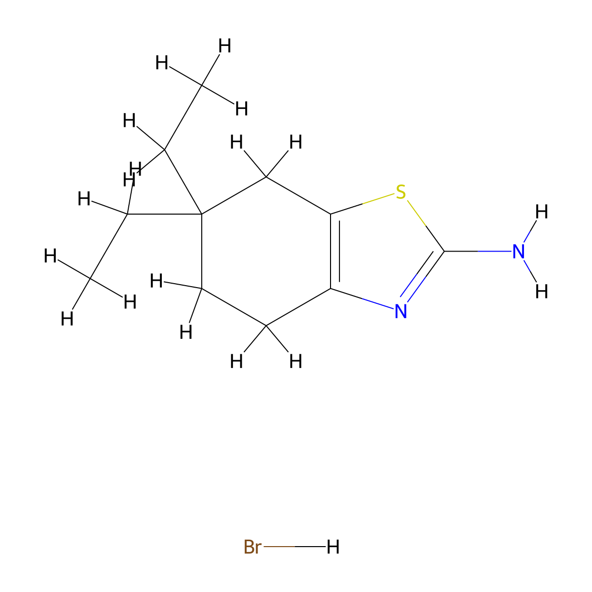 6,6-Diethyl-4,5,6,7-tetrahydro-1,3-benzothiazol-2-amine hydrobromide molecular structure, CAS 1909305-05-0