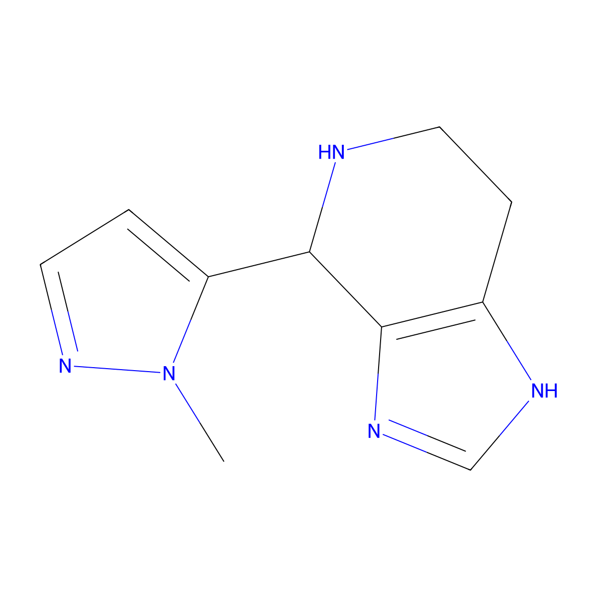 5-{1H,4H,5H,6H,7H-imidazo[4,5-c]pyridin-4-yl}-1-methyl-1H-pyrazole molecular structure, CAS 1909305-07-2