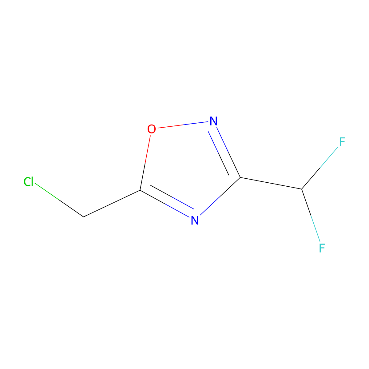 5-(Chloromethyl)-3-(difluoromethyl)-1,2,4-oxadiazole molecular structure, CAS 1909305-15-2