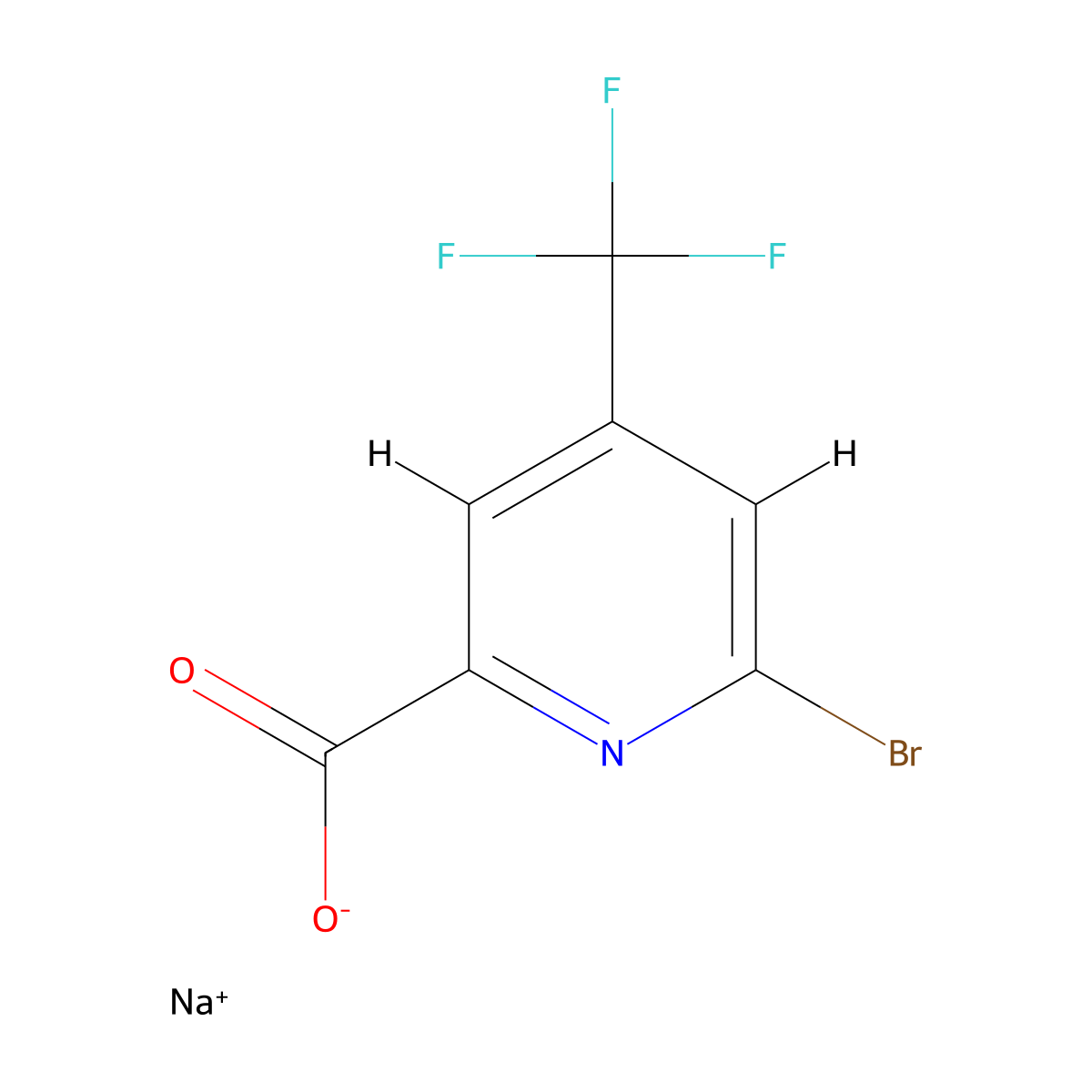 Sodium 6-bromo-4-(trifluoromethyl)pyridine-2-carboxylate molecular structure, CAS 1909305-16-3