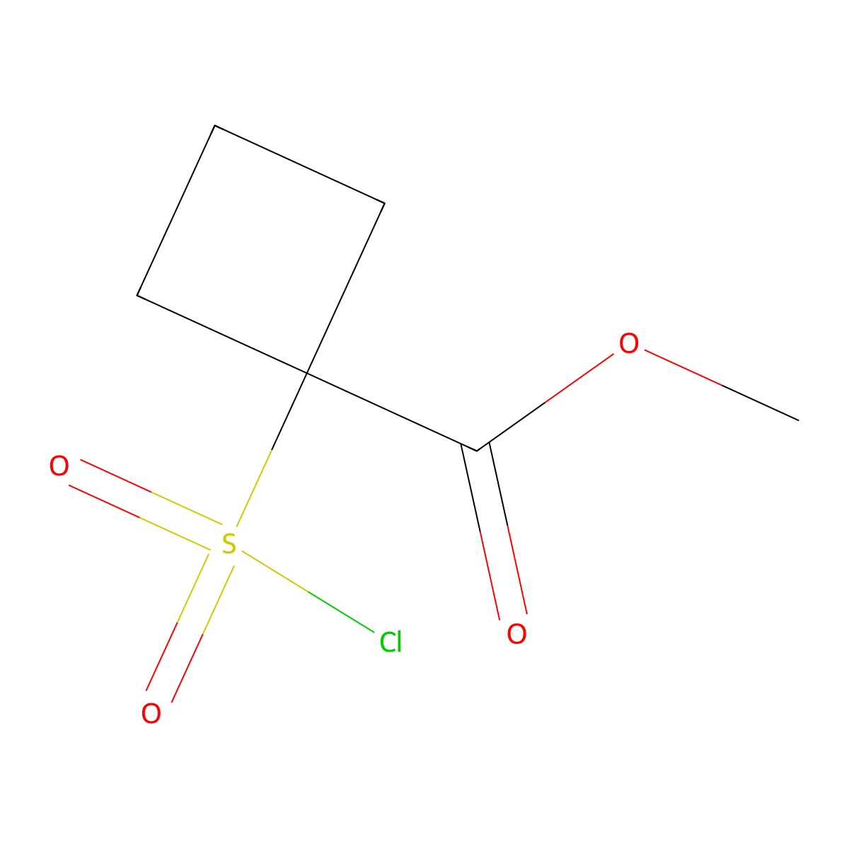 Methyl 1-(chlorosulfonyl)cyclobutane-1-carboxylate molecular structure, CAS 1909305-18-5