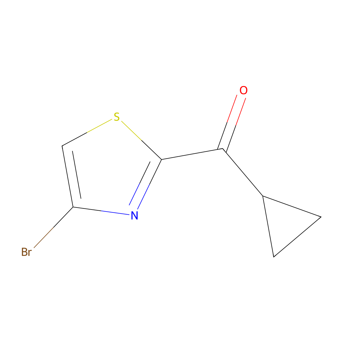 4-Bromo-2-cyclopropanecarbonyl-1,3-thiazole molecular structure, CAS 1909305-21-0