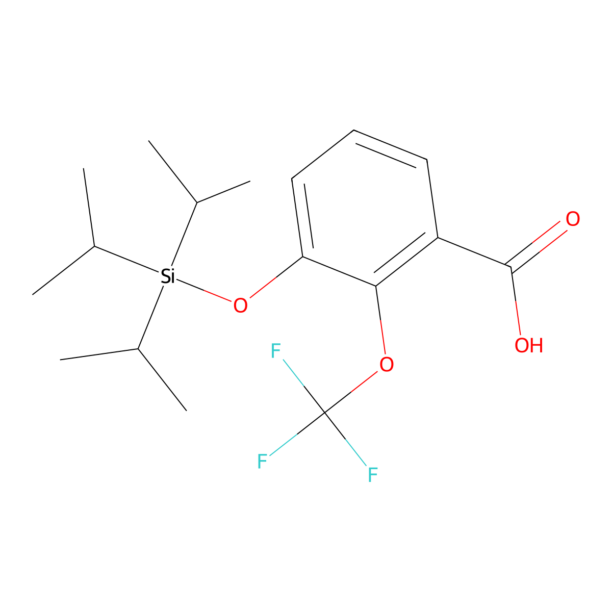 2-(Trifluoromethoxy)-3-{[tris(propan-2-yl)silyl]oxy}benzoic acid molecular structure, CAS 1909305-24-3