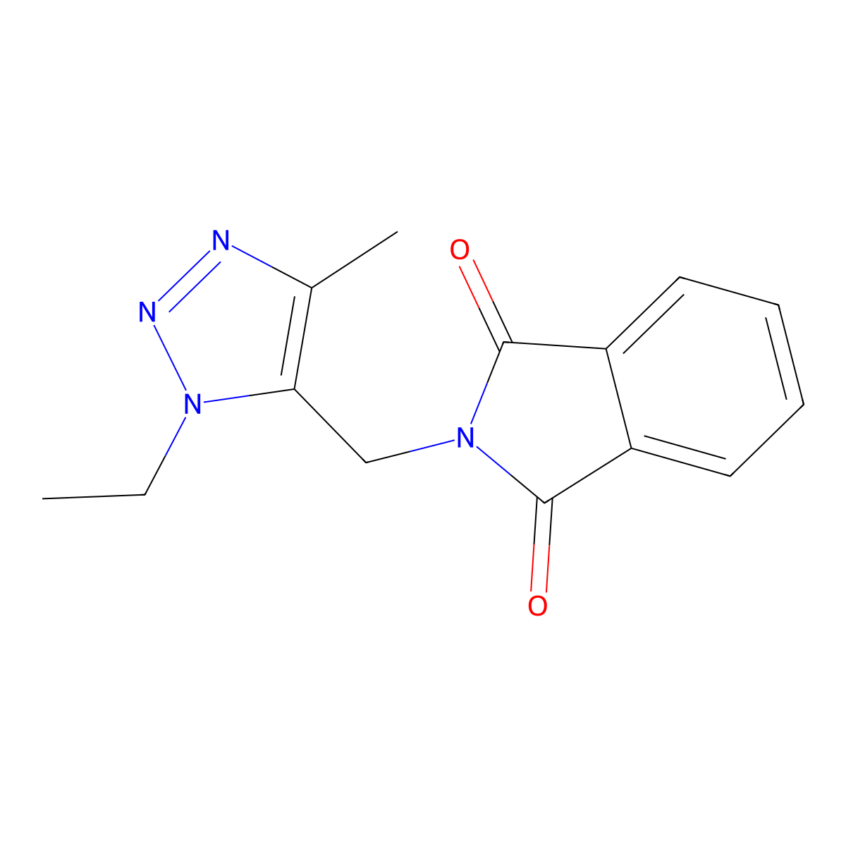 2-[(1-Ethyl-4-methyl-1H-1,2,3-triazol-5-yl)methyl]-2,3-dihydro-1H-isoindole-1,3-dione molecular structure, CAS 1909305-25-4