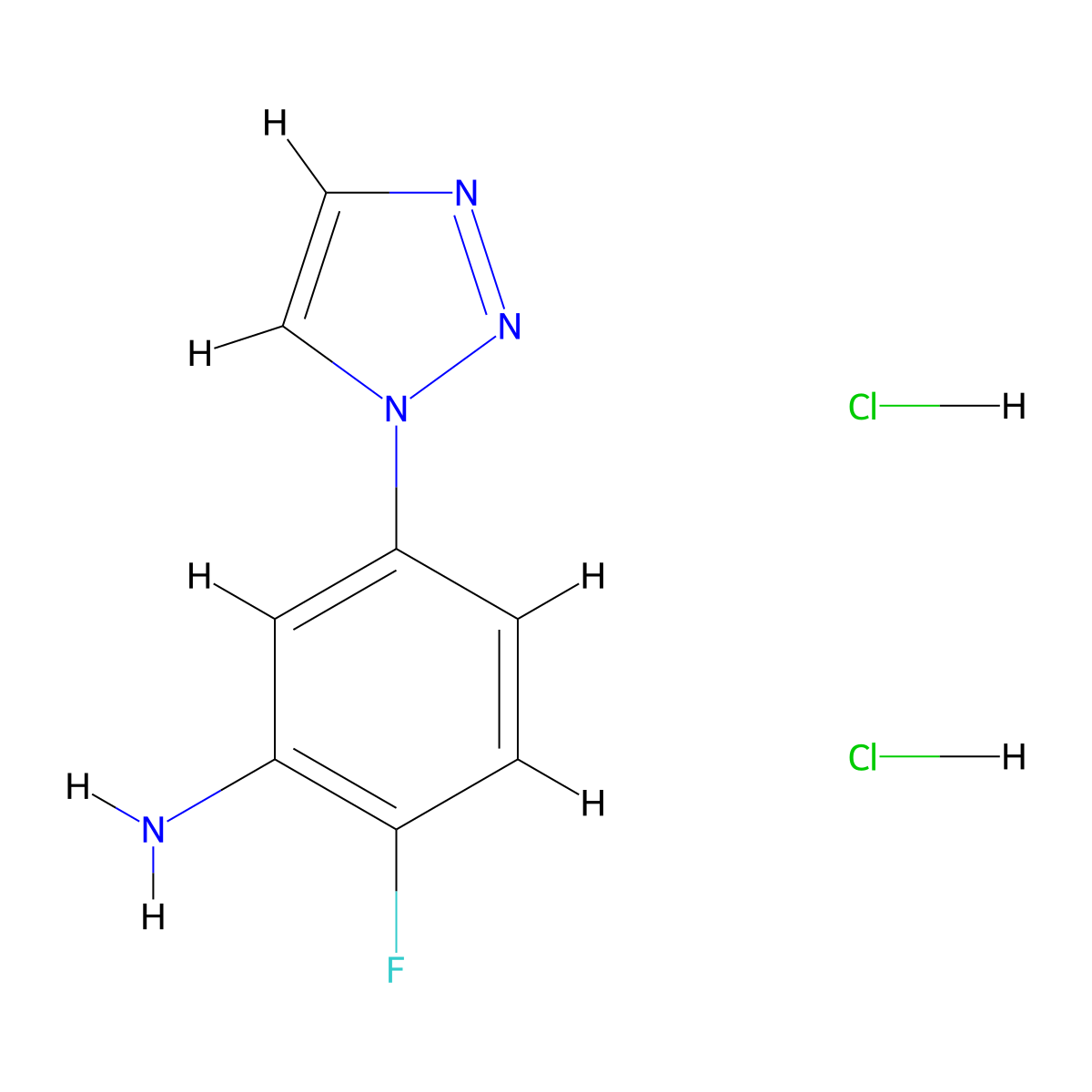 2-fluoro-5-(1H-1,2,3-triazol-1-yl)aniline dihydrochloride molecular structure, CAS 1909305-28-7