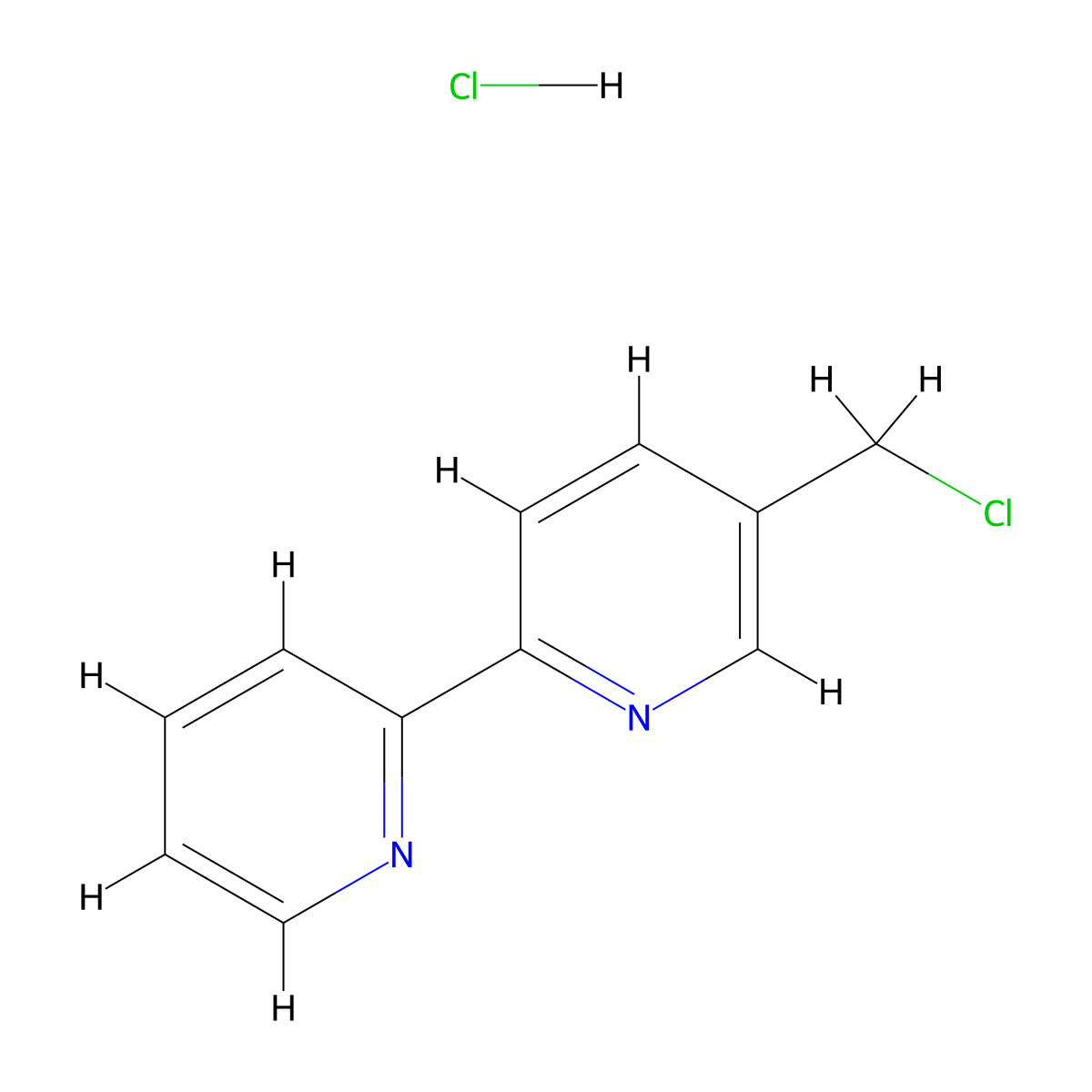 5-(Chloromethyl)-2-(pyridin-2-yl)pyridine hydrochloride molecular structure, CAS 1909305-29-8