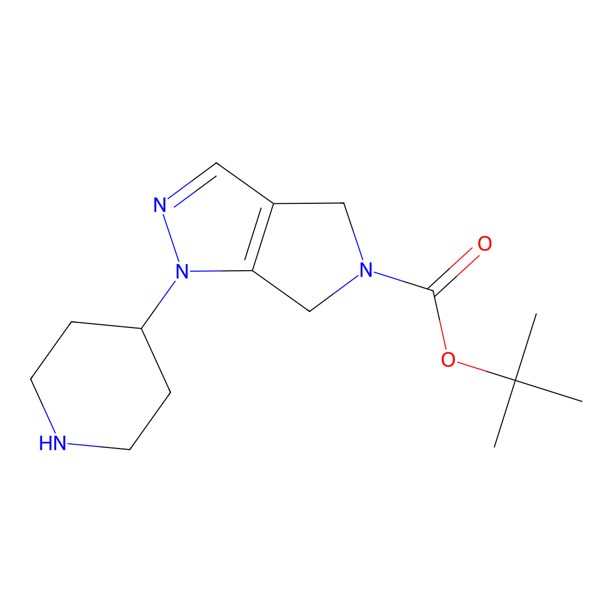 tert-butyl 1-(piperidin-4-yl)-1H,4H,5H,6H-pyrrolo[3,4-c]pyrazole-5-carboxylate molecular structure, CAS 1909305-30-1