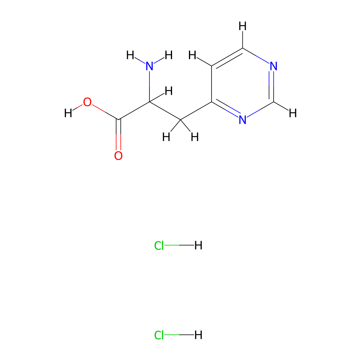 2-Amino-3-(pyrimidin-4-yl)propanoic acid dihydrochloride molecular structure, CAS 1909305-31-2