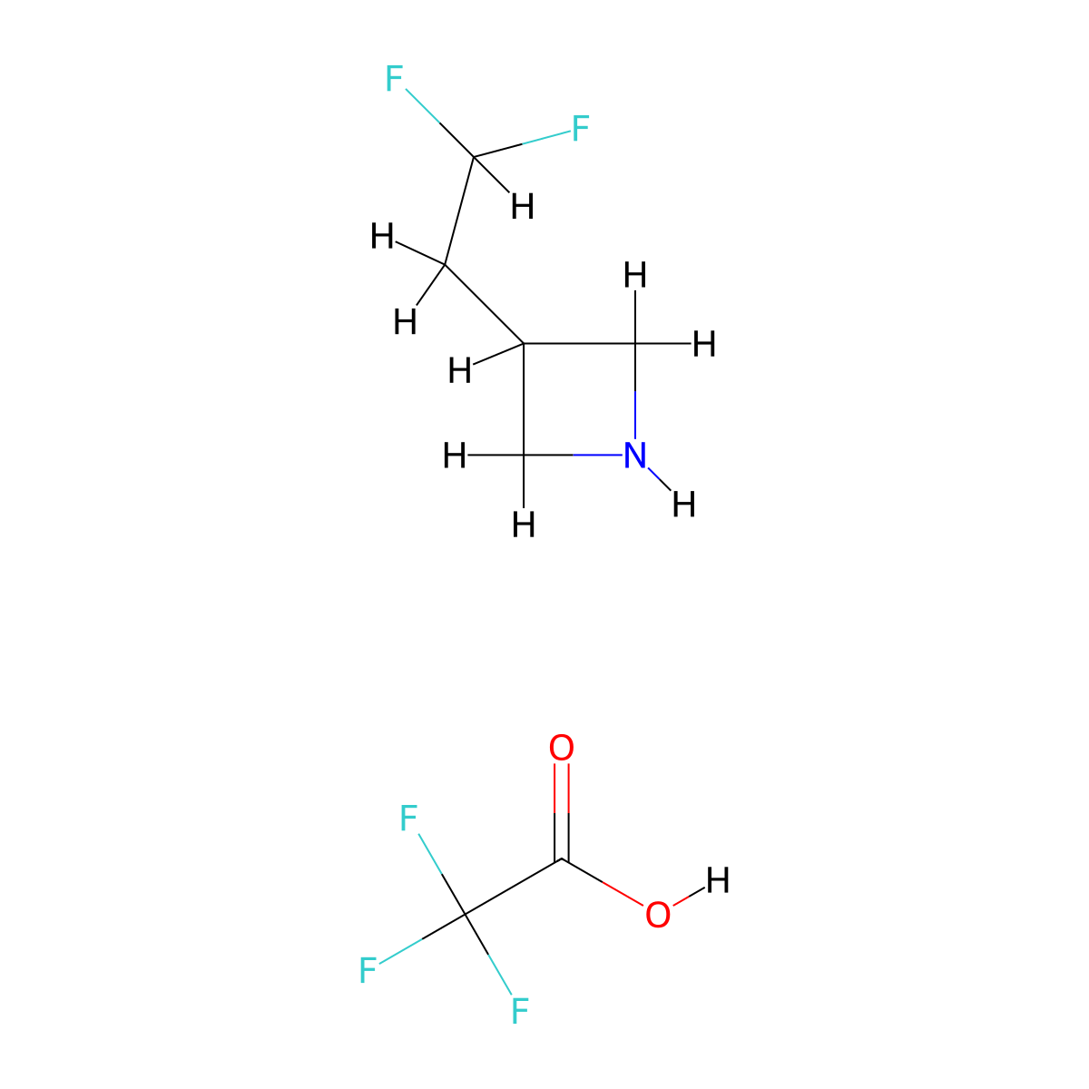3-(2,2-Difluoroethyl)azetidine; trifluoroacetic acid molecular structure, CAS 1909305-36-7