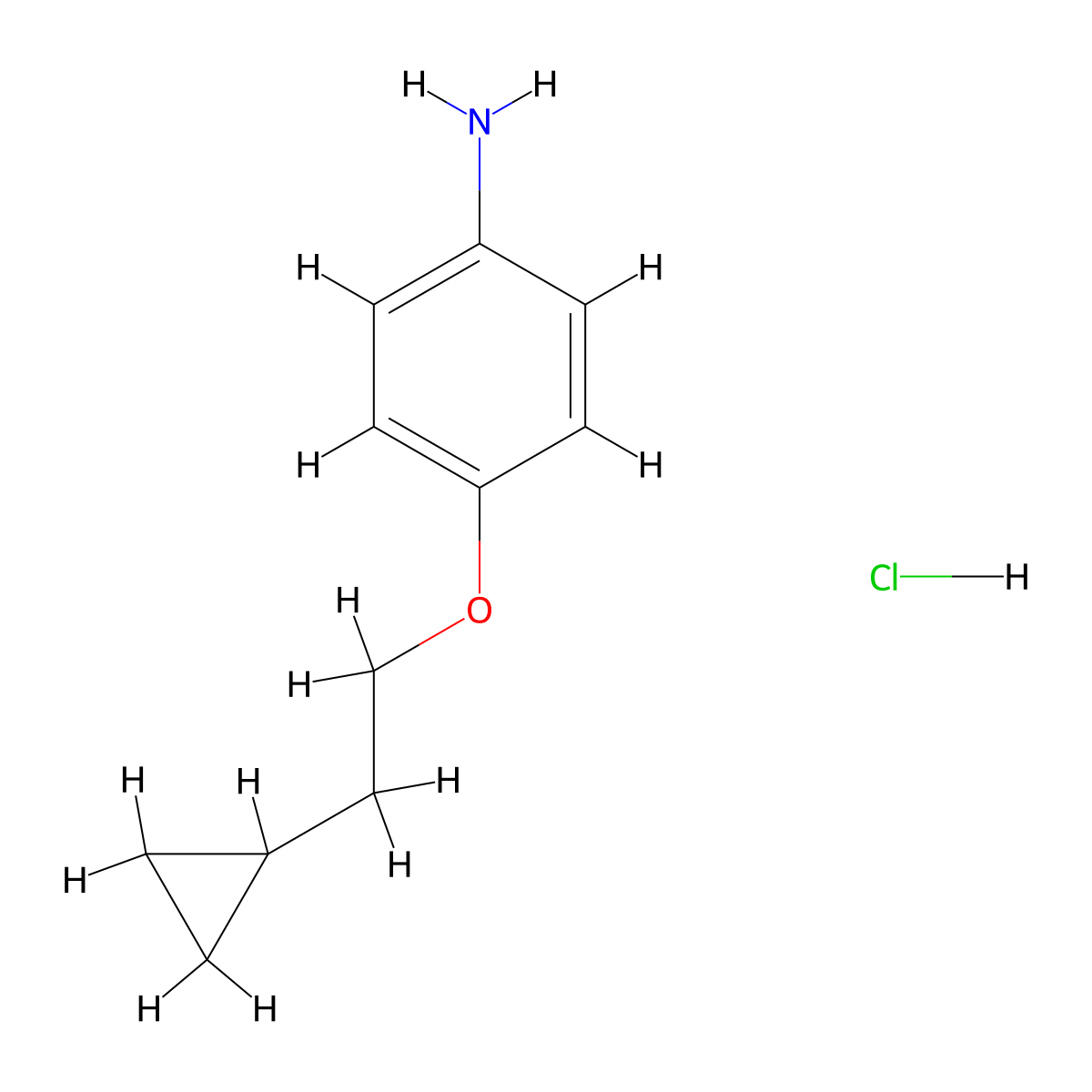 4-(2-Cyclopropylethoxy)aniline hydrochloride molecular structure, CAS 1909305-38-9