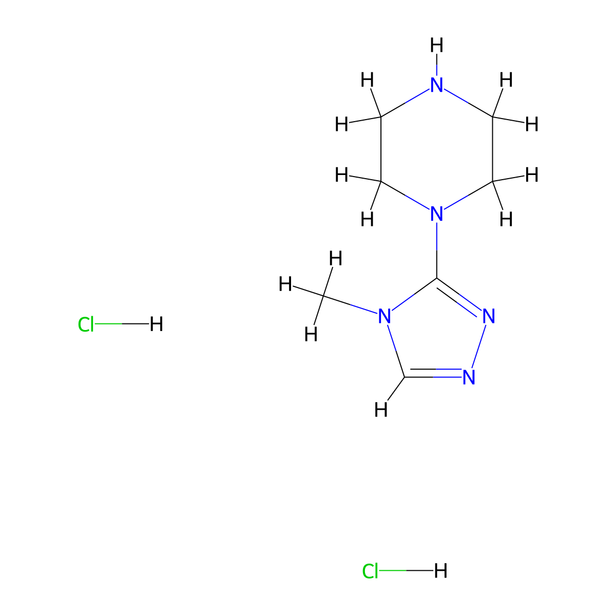 1-(4-methyl-4H-1,2,4-triazol-3-yl)piperazine dihydrochloride molecular structure, CAS 1909305-44-7