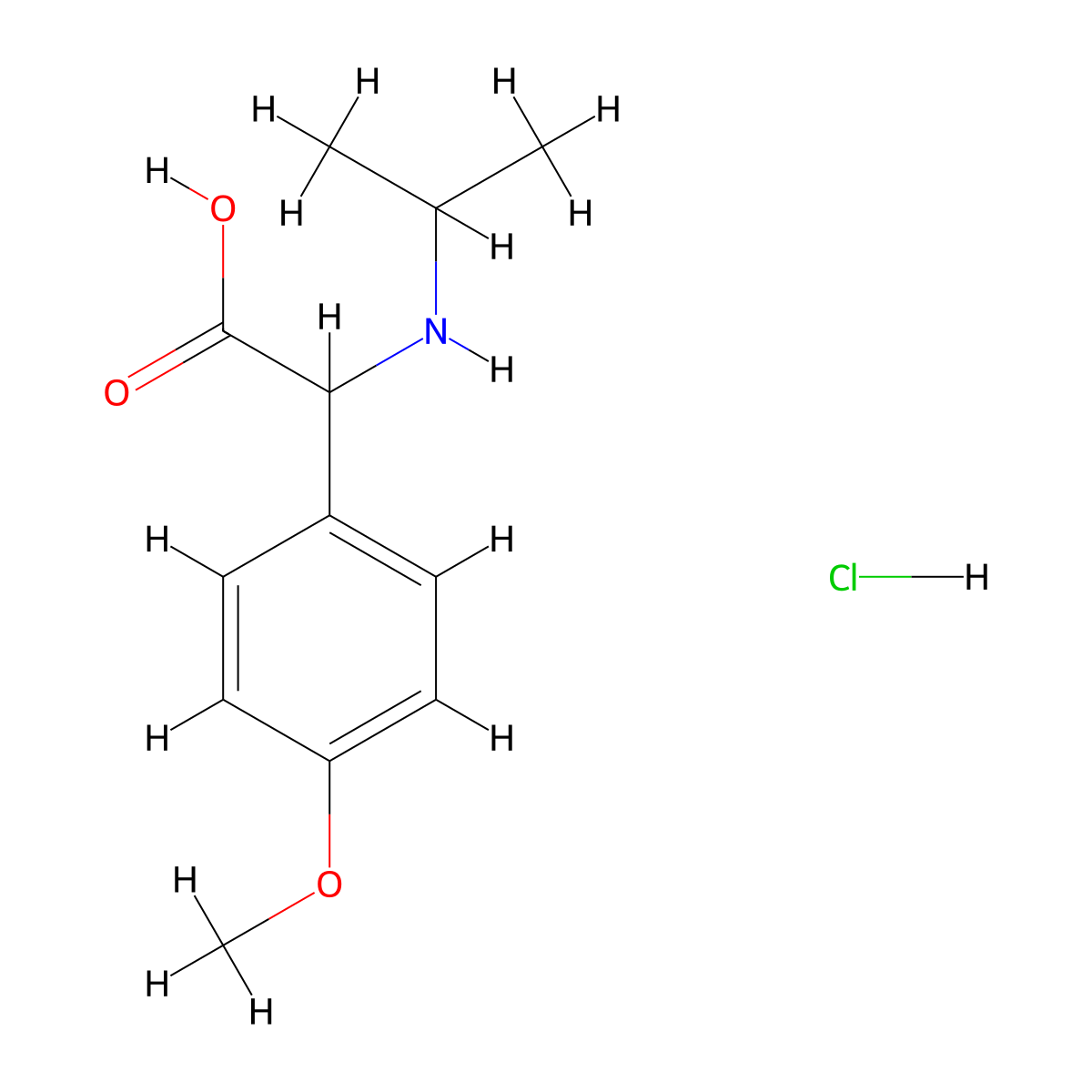 2-(4-Methoxyphenyl)-2-[(propan-2-yl)amino]acetic acid hydrochloride molecular structure, CAS 1909305-45-8