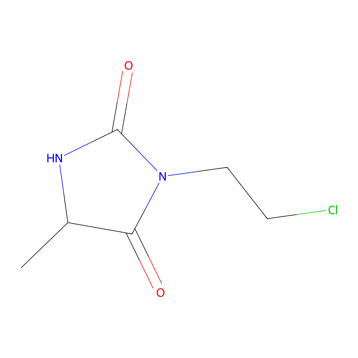 3-(2-Chloroethyl)-5-methylimidazolidine-2,4-dione molecular structure, CAS 1909305-48-1