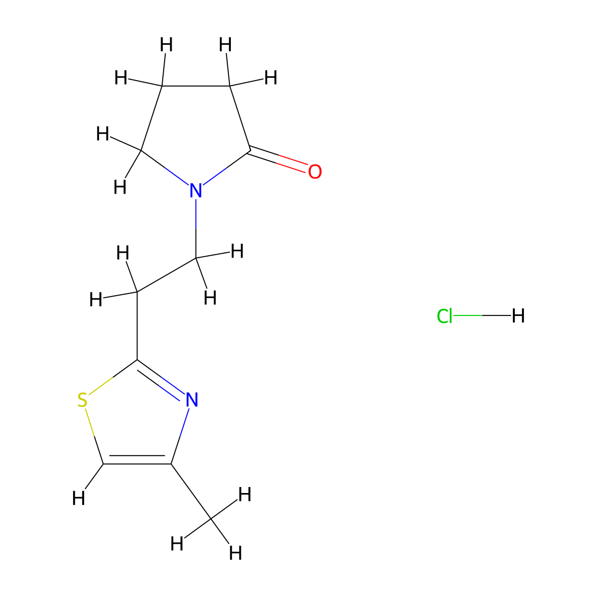 1-[2-(4-Methyl-1,3-thiazol-2-yl)ethyl]pyrrolidin-2-one hydrochloride molecular structure, CAS 1909305-51-6