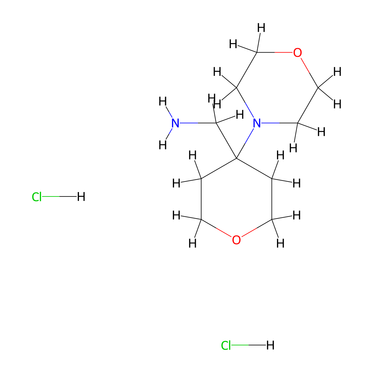 [4-(Morpholin-4-yl)oxan-4-yl]methanamine dihydrochloride molecular structure, CAS 1909305-53-8