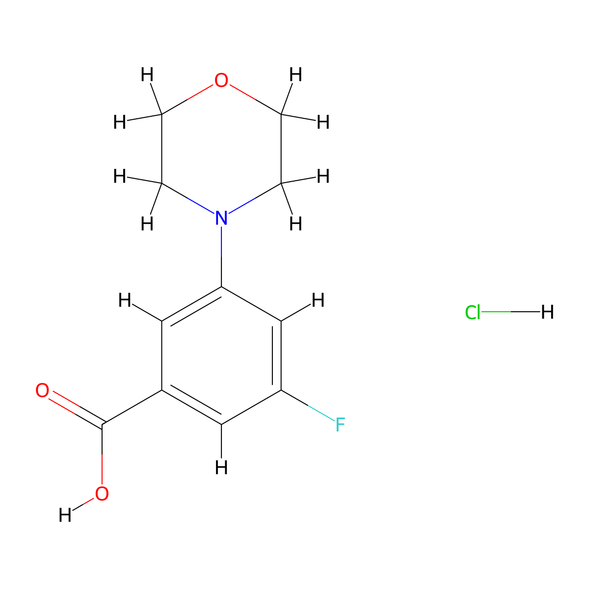 3-Fluoro-5-(morpholin-4-yl)benzoic acid hydrochloride molecular structure, CAS 1909305-60-7