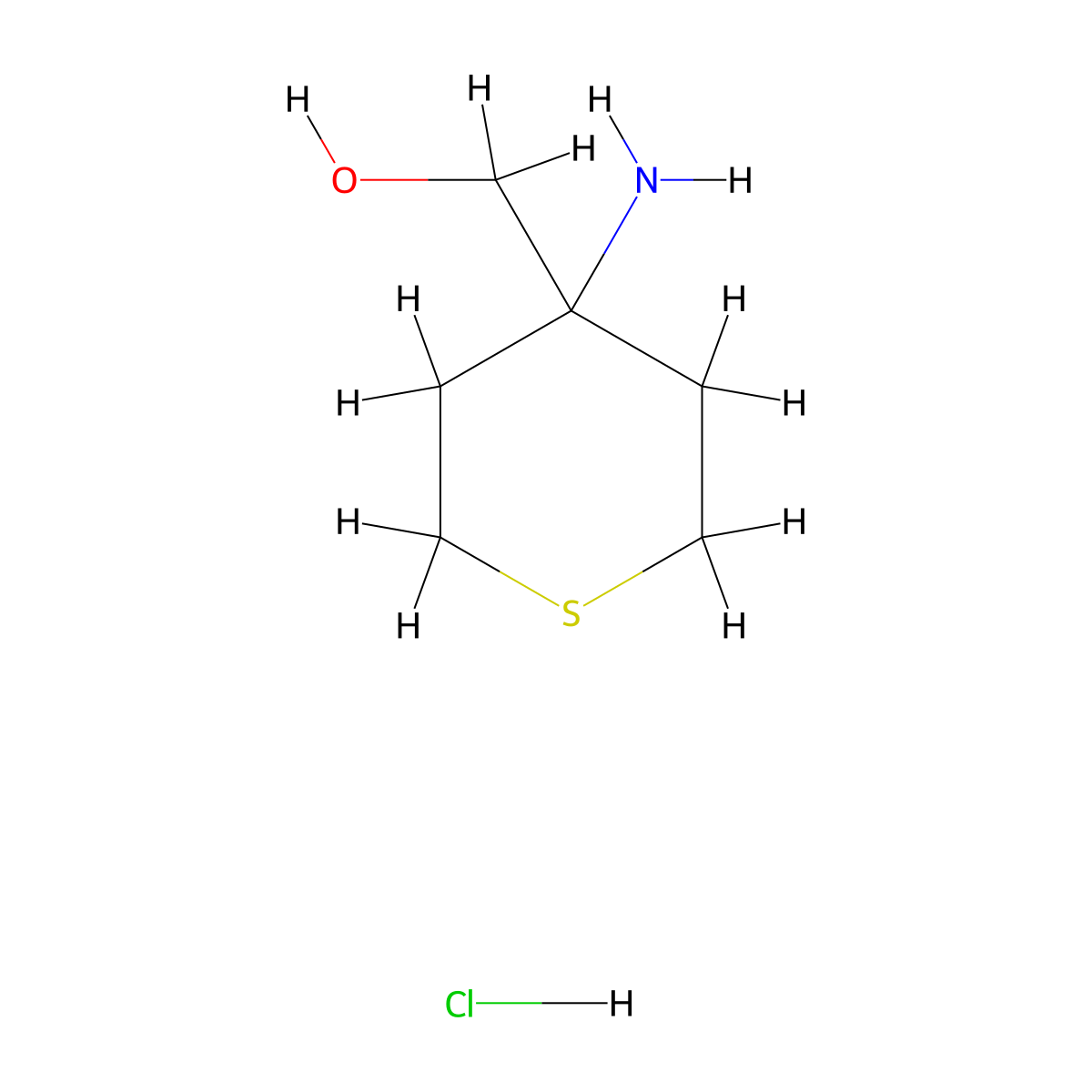 (4-Aminothian-4-yl)methanol hydrochloride molecular structure, CAS 1909305-61-8