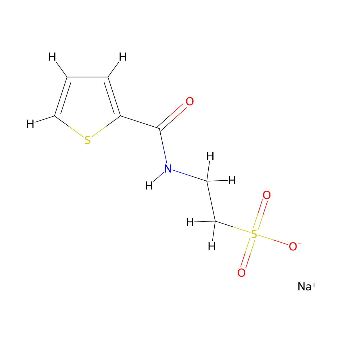 Sodium 2-[(thiophen-2-yl)formamido]ethane-1-sulfonate molecular structure, CAS 1909305-62-9