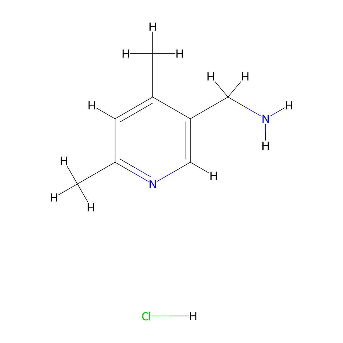 (4,6-Dimethylpyridin-3-yl)methanamine hydrochloride molecular structure, CAS 1909305-64-1