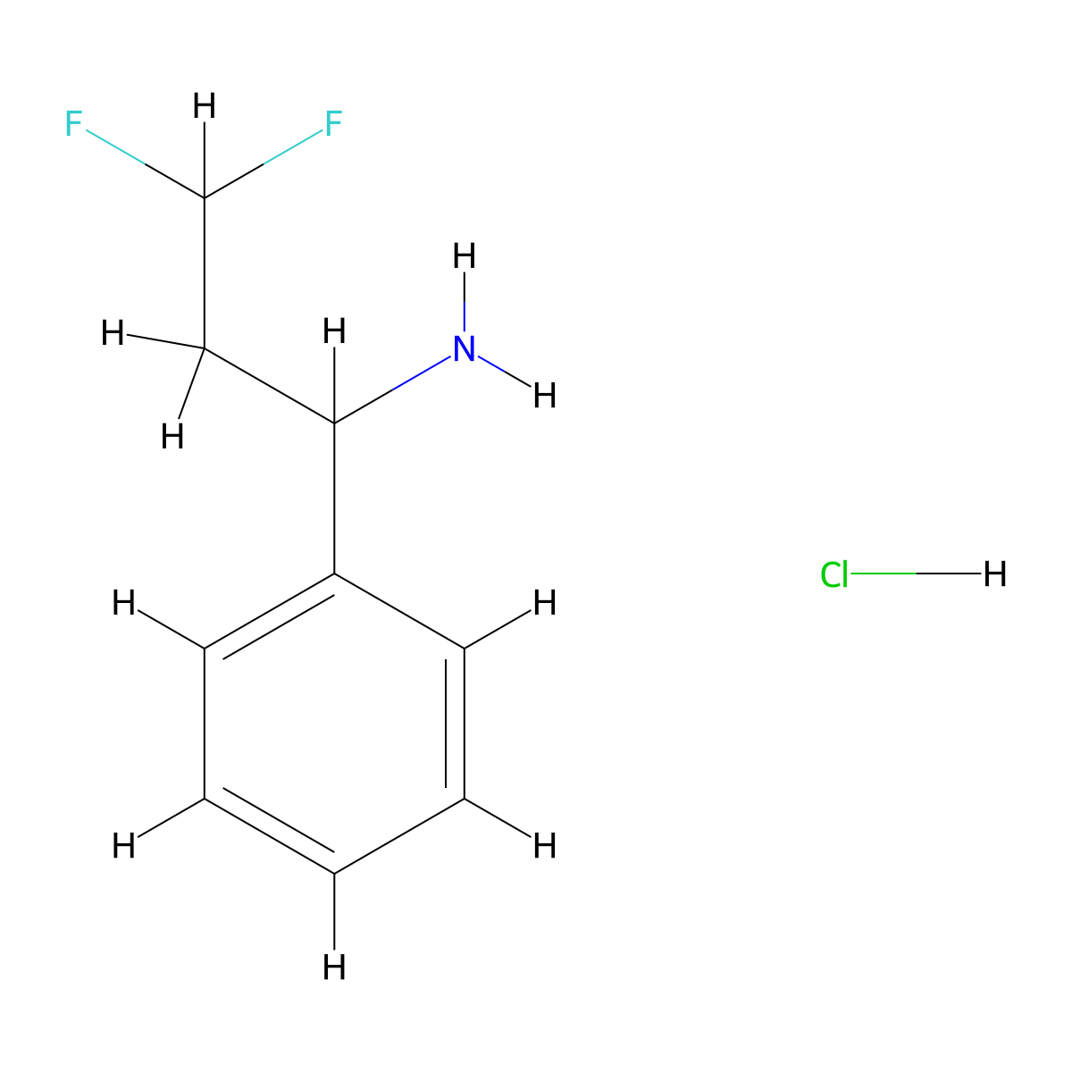 3,3-Difluoro-1-phenylpropan-1-amine hydrochloride molecular structure, CAS 1909305-68-5