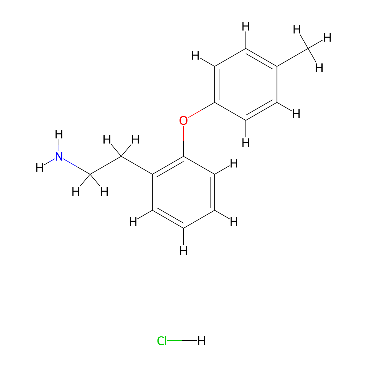 2-[2-(4-Methylphenoxy)phenyl]ethan-1-amine hydrochloride molecular structure, CAS 1909305-78-7