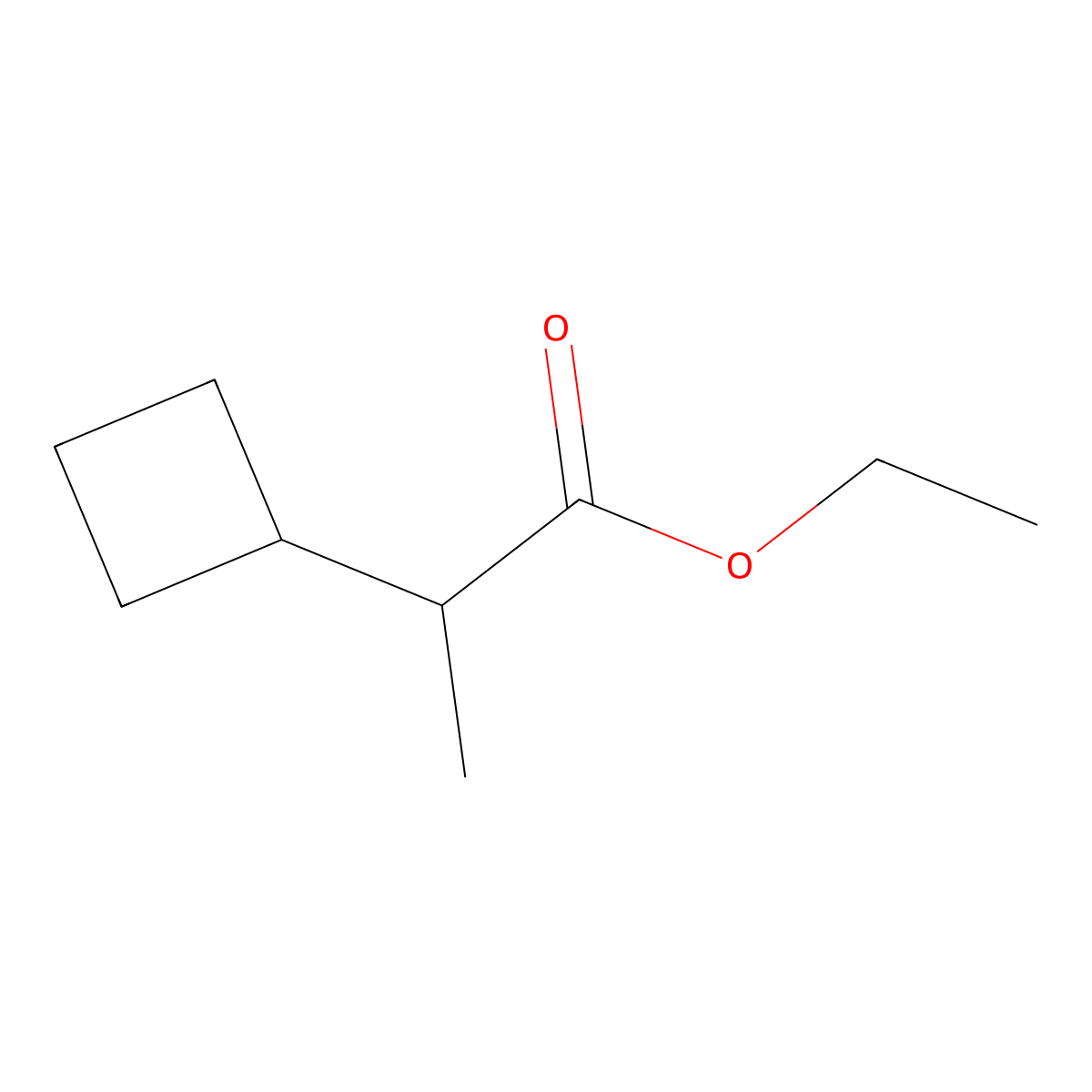 Ethyl 2-cyclobutylpropanoate molecular structure, CAS 1909305-80-1