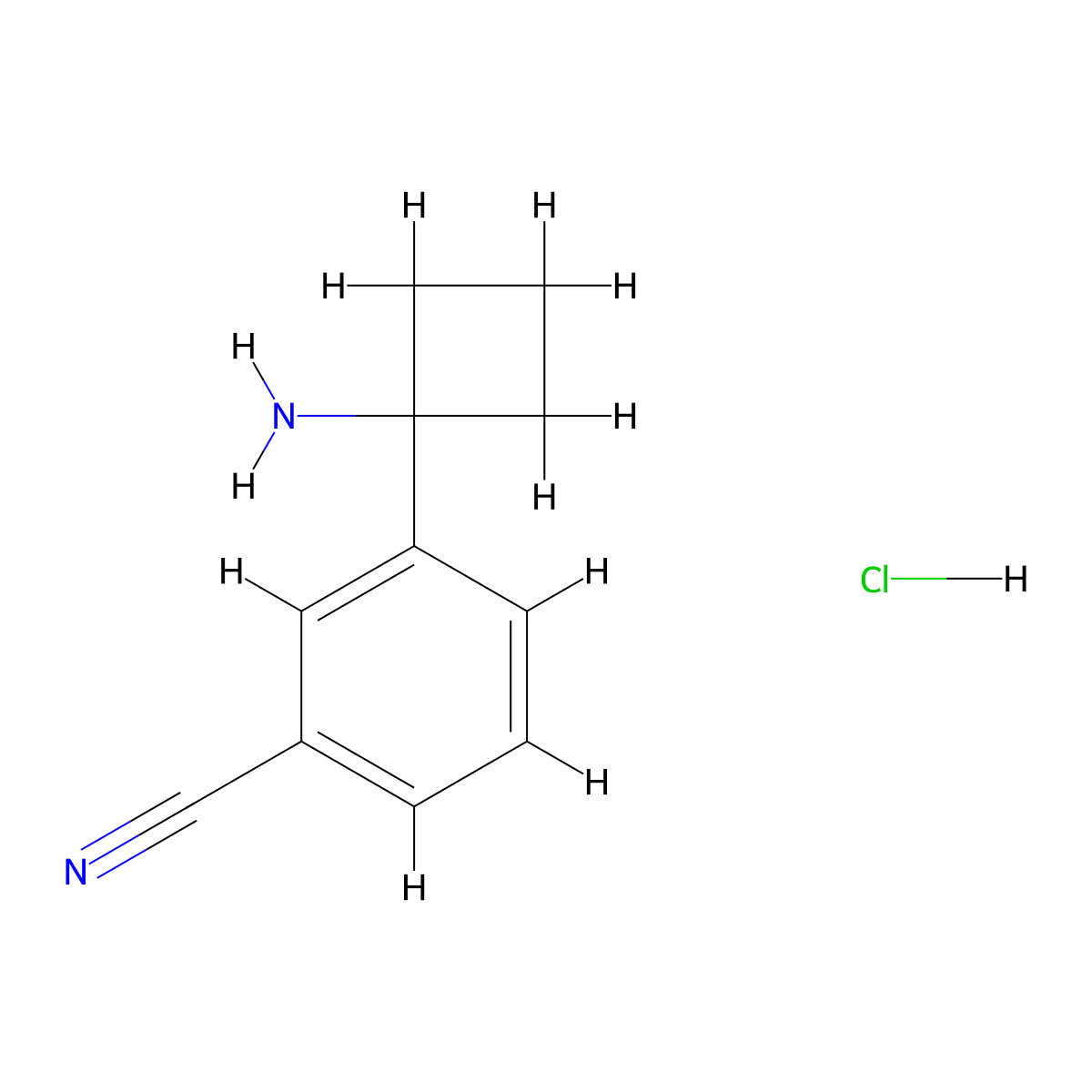 3-(1-Aminocyclobutyl)benzonitrile hydrochloride molecular structure, CAS 1909305-81-2