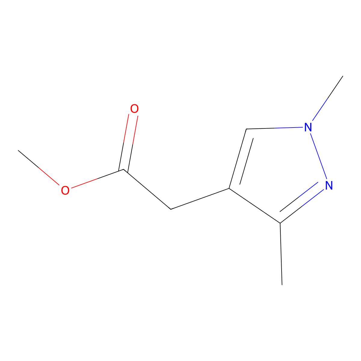 methyl 2-(1,3-dimethyl-1H-pyrazol-4-yl)acetate molecular structure, CAS 1909305-89-0