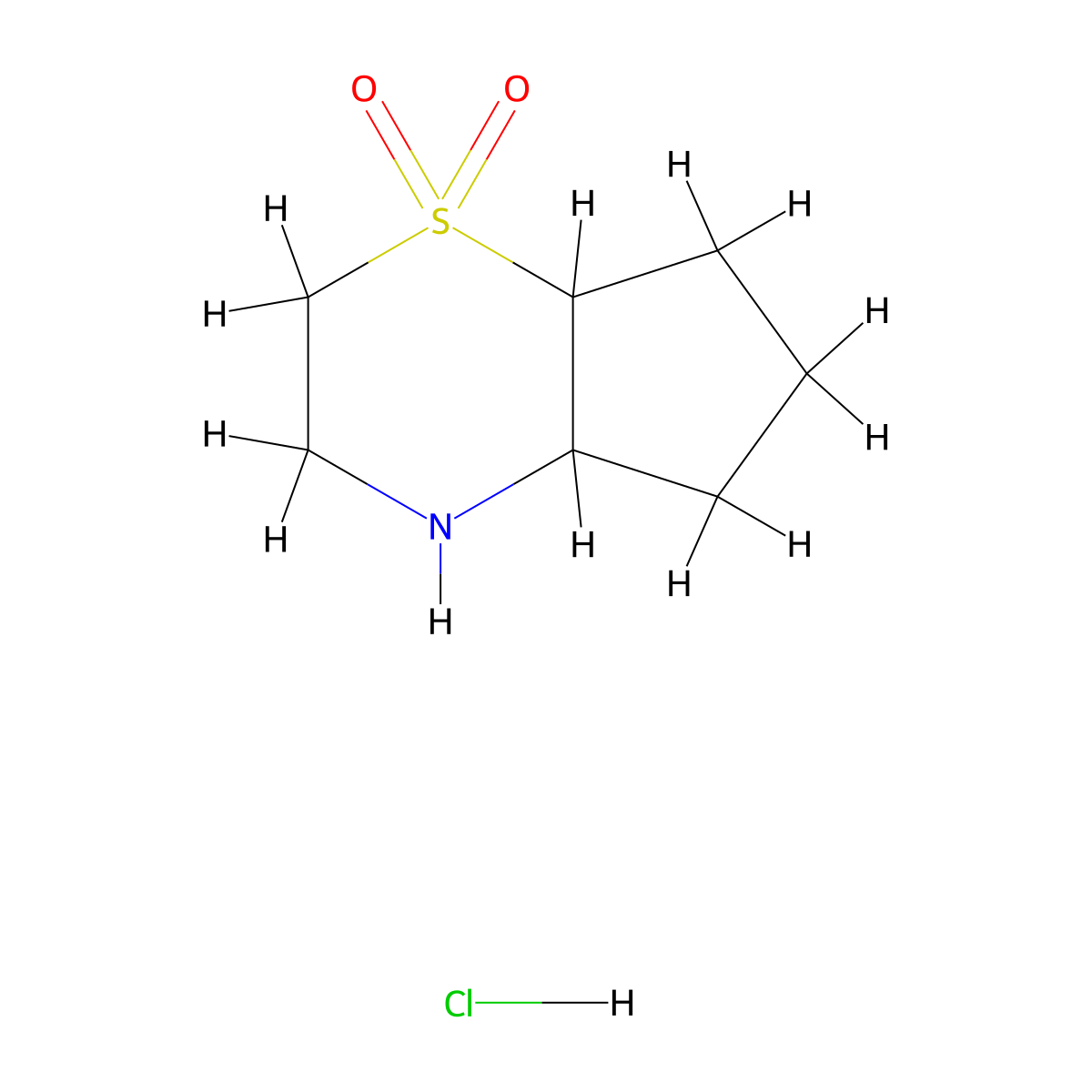 Octahydrocyclopenta[b][1,4]thiazine 1,1-dioxide hydrochloride molecular structure, CAS 1909305-98-1