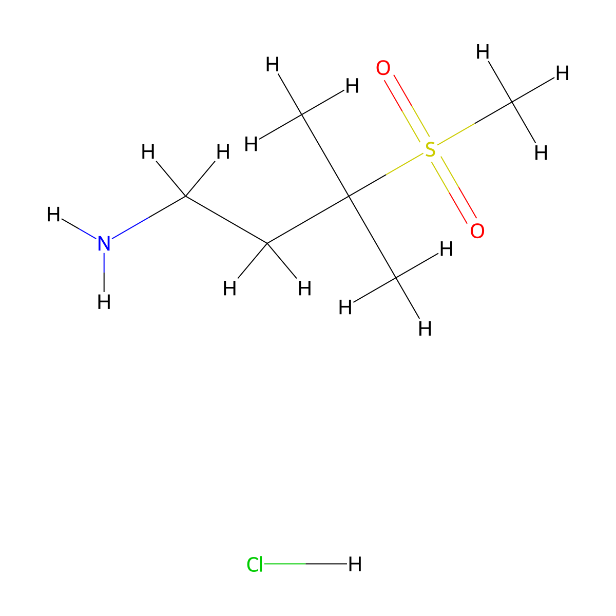 3-Methanesulfonyl-3-methylbutan-1-amine hydrochloride molecular structure, CAS 1909305-99-2