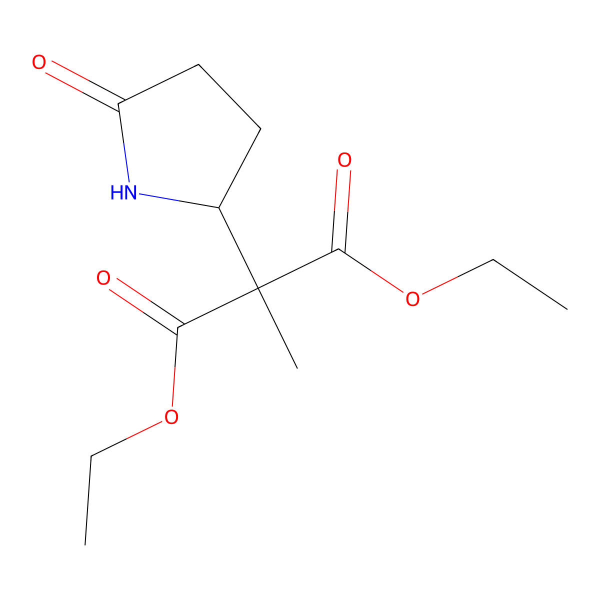 1,3-Diethyl 2-methyl-2-(5-oxopyrrolidin-2-yl)propanedioate molecular structure, CAS 1909306-00-8