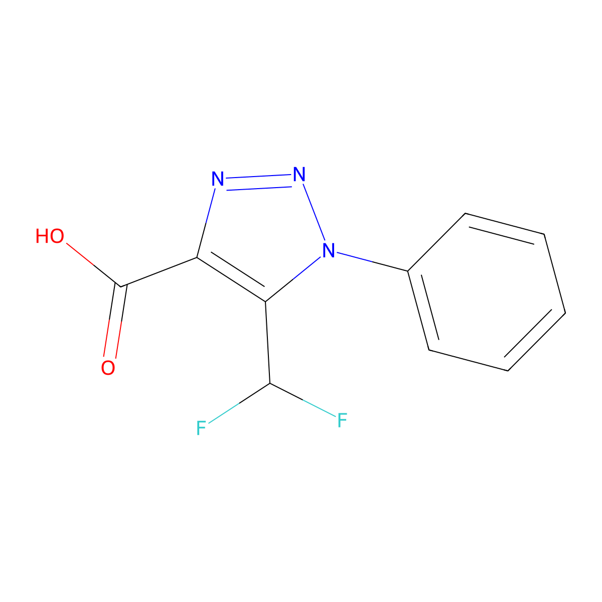 5-(difluoromethyl)-1-phenyl-1H-1,2,3-triazole-4-carboxylic acid molecular structure, CAS 1909306-03-1