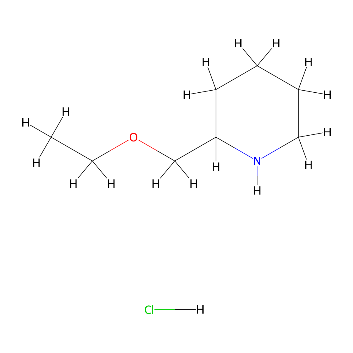 2-(Ethoxymethyl)piperidine hydrochloride molecular structure, CAS 1909306-06-4
