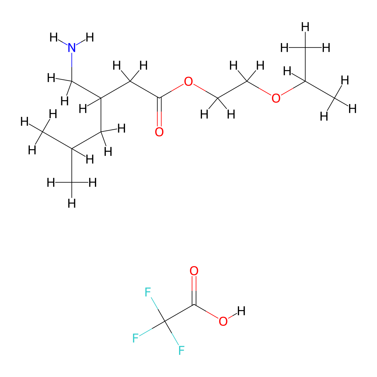 2-(Propan-2-yloxy)ethyl 3-(aminomethyl)-5-methylhexanoate, trifluoroacetic acid molecular structure, CAS 1909306-08-6