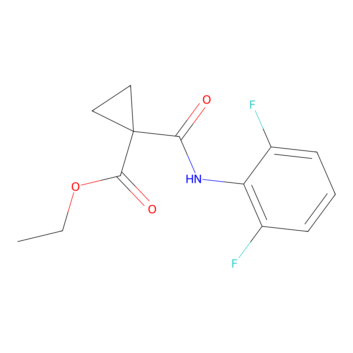 Ethyl 1-[(2,6-difluorophenyl)carbamoyl]cyclopropane-1-carboxylate molecular structure, CAS 1909306-13-3