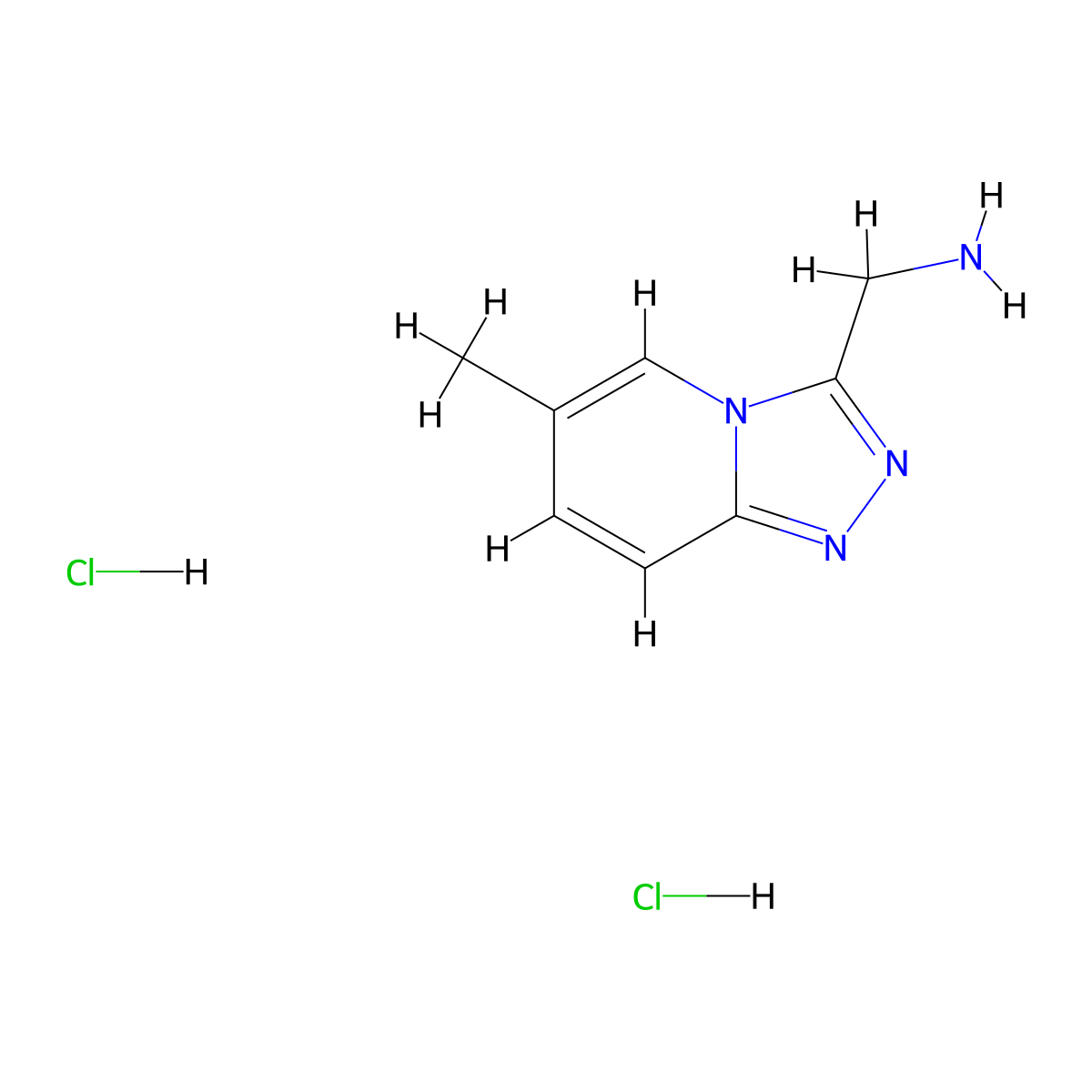 {6-Methyl-[1,2,4]triazolo[4,3-a]pyridin-3-yl}methanamine dihydrochloride molecular structure, CAS 1909306-24-6
