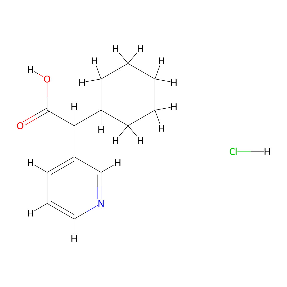 2-Cyclohexyl-2-(pyridin-3-yl)acetic acid hydrochloride molecular structure, CAS 1909306-25-7