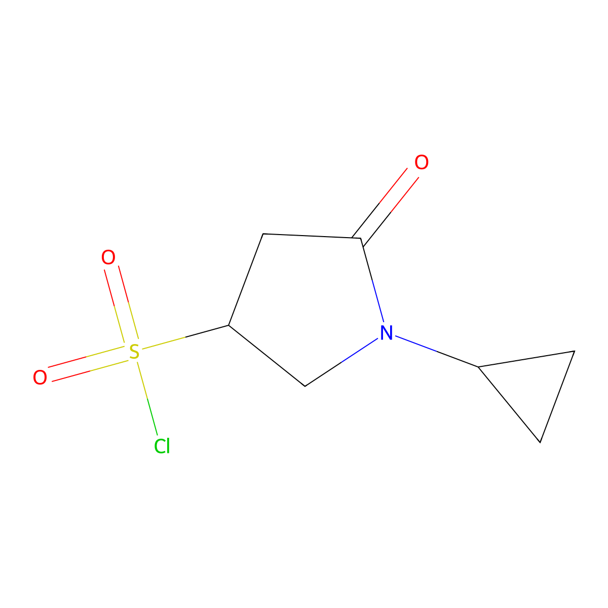 1-Cyclopropyl-5-oxopyrrolidine-3-sulfonyl chloride molecular structure, CAS 1909306-26-8