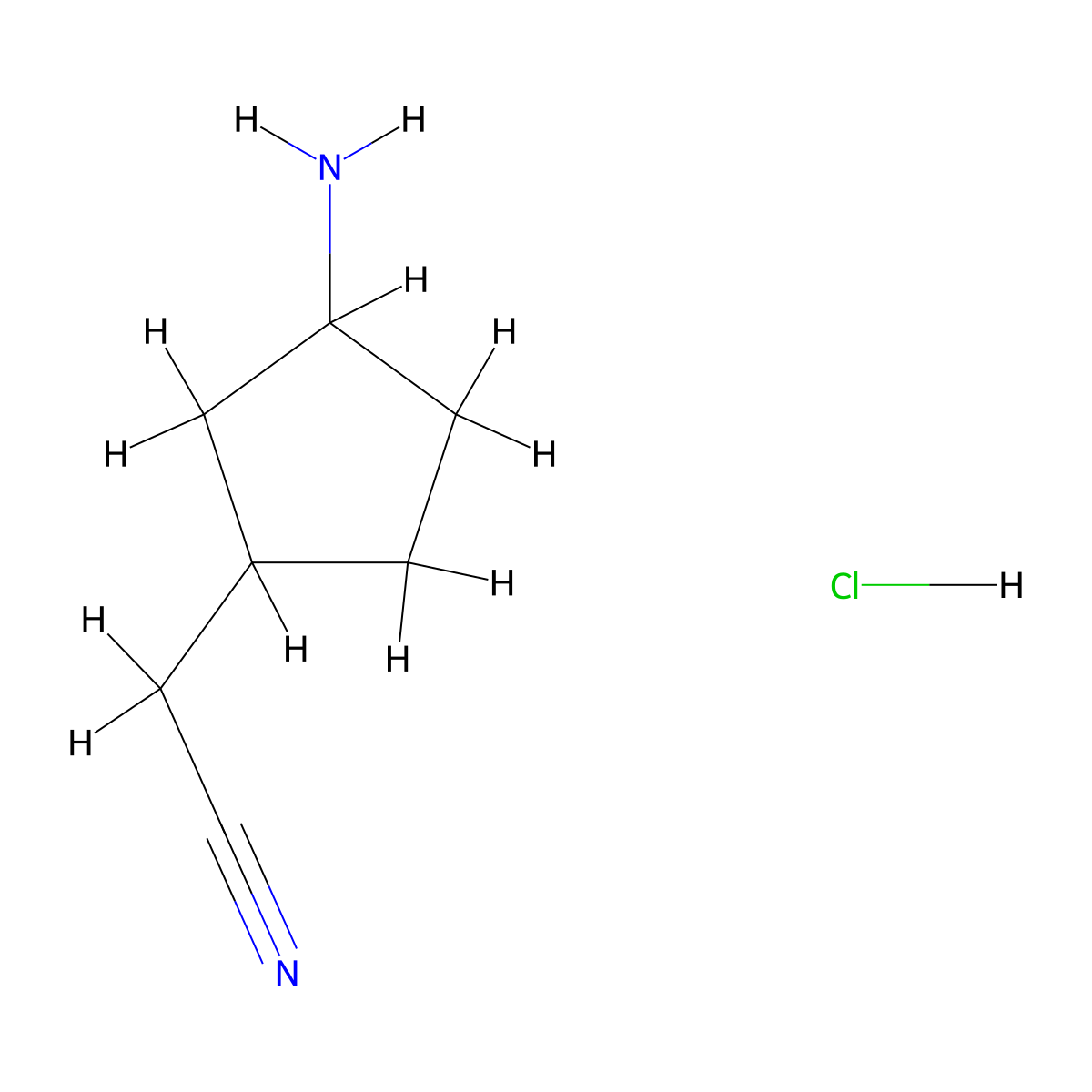 2-(3-Aminocyclopentyl)acetonitrile hydrochloride molecular structure, CAS 1909306-28-0