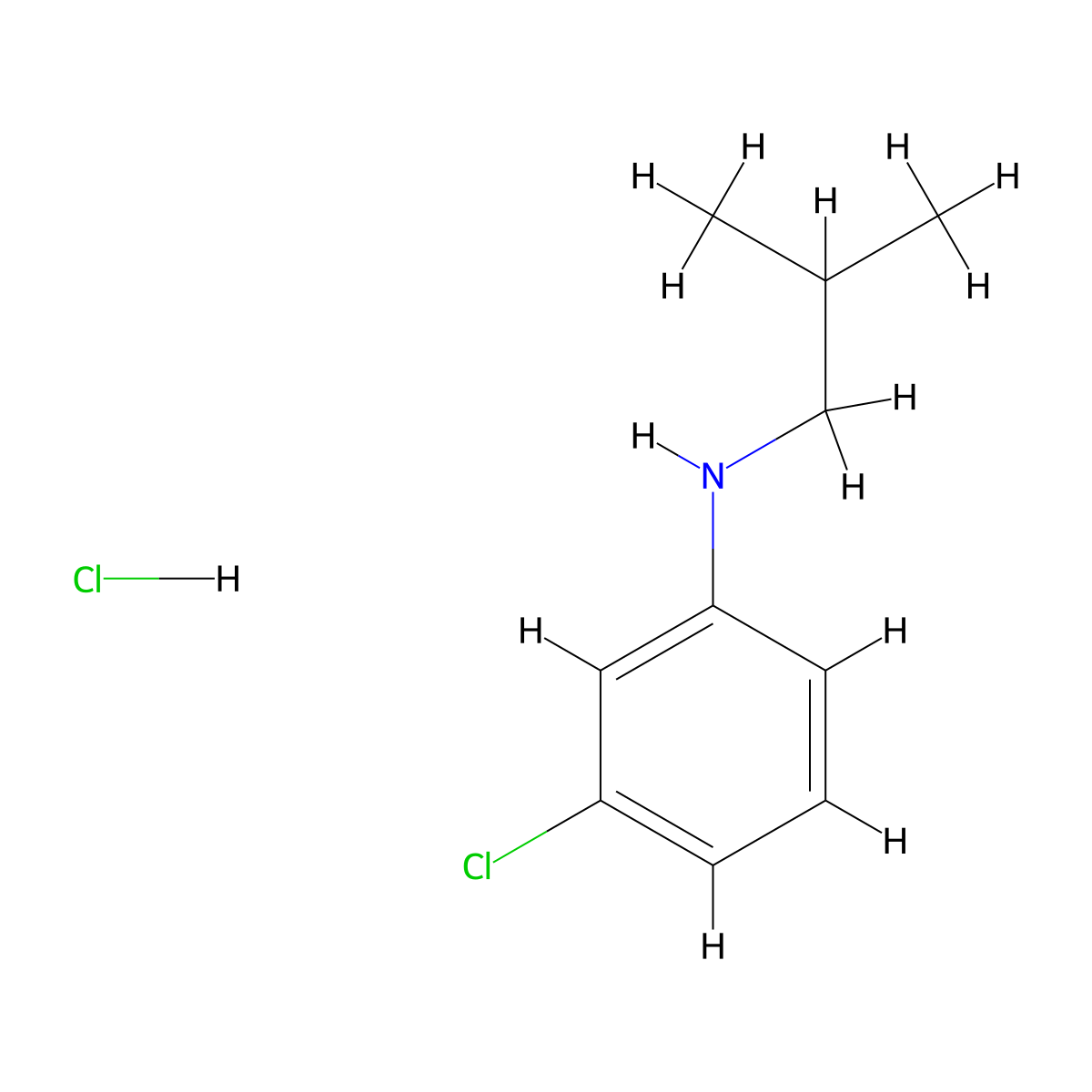 3-chloro-N-(2-methylpropyl)aniline hydrochloride molecular structure, CAS 1909306-30-4