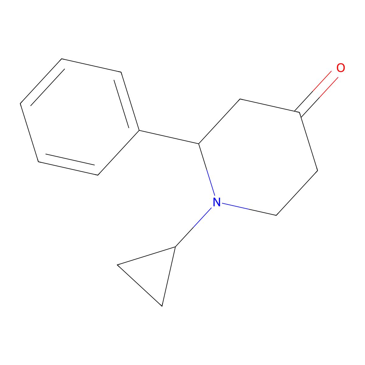 1-Cyclopropyl-2-phenylpiperidin-4-one molecular structure, CAS 1909306-32-6