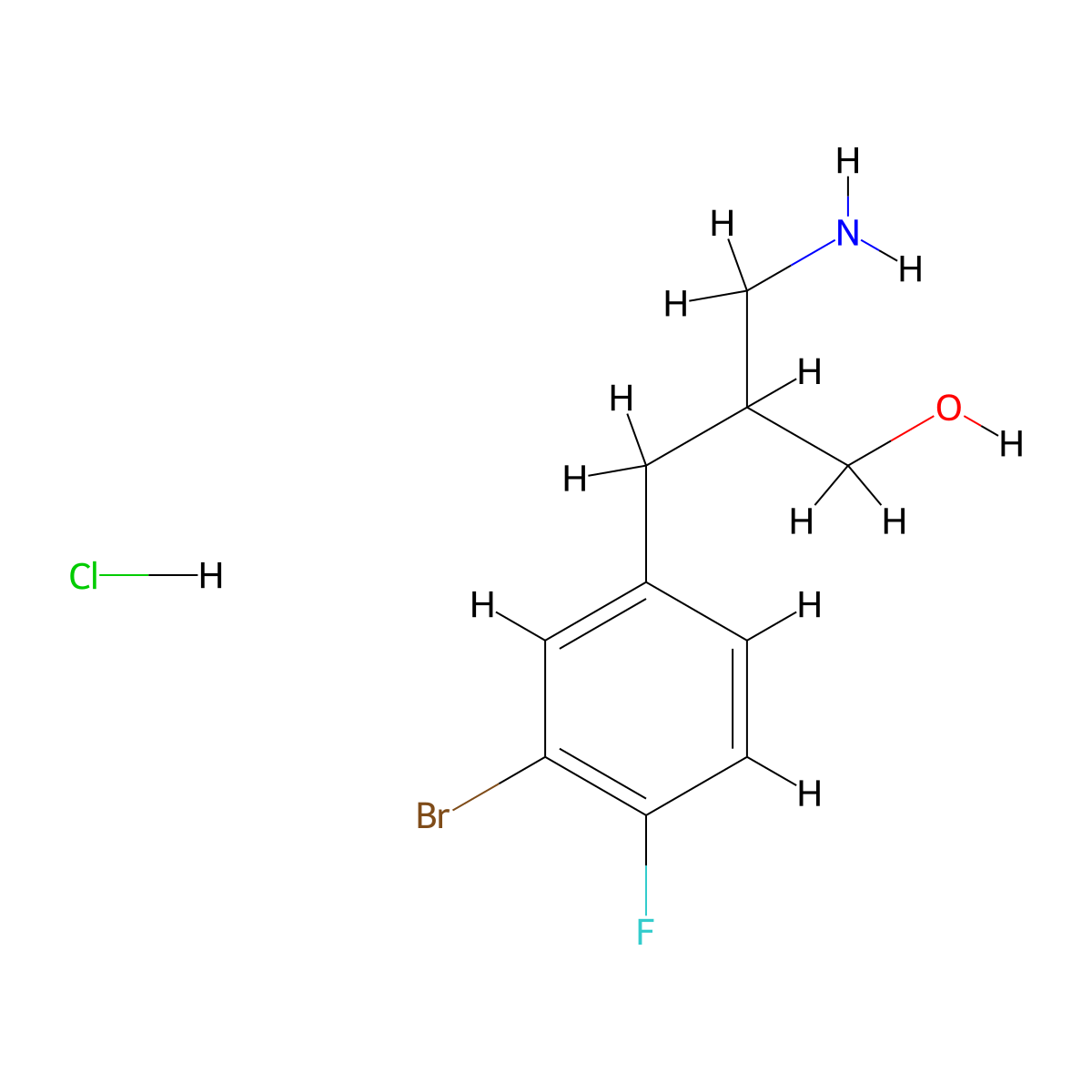 3-Amino-2-[(3-bromo-4-fluorophenyl)methyl]propan-1-ol hydrochloride molecular structure, CAS 1909306-33-7