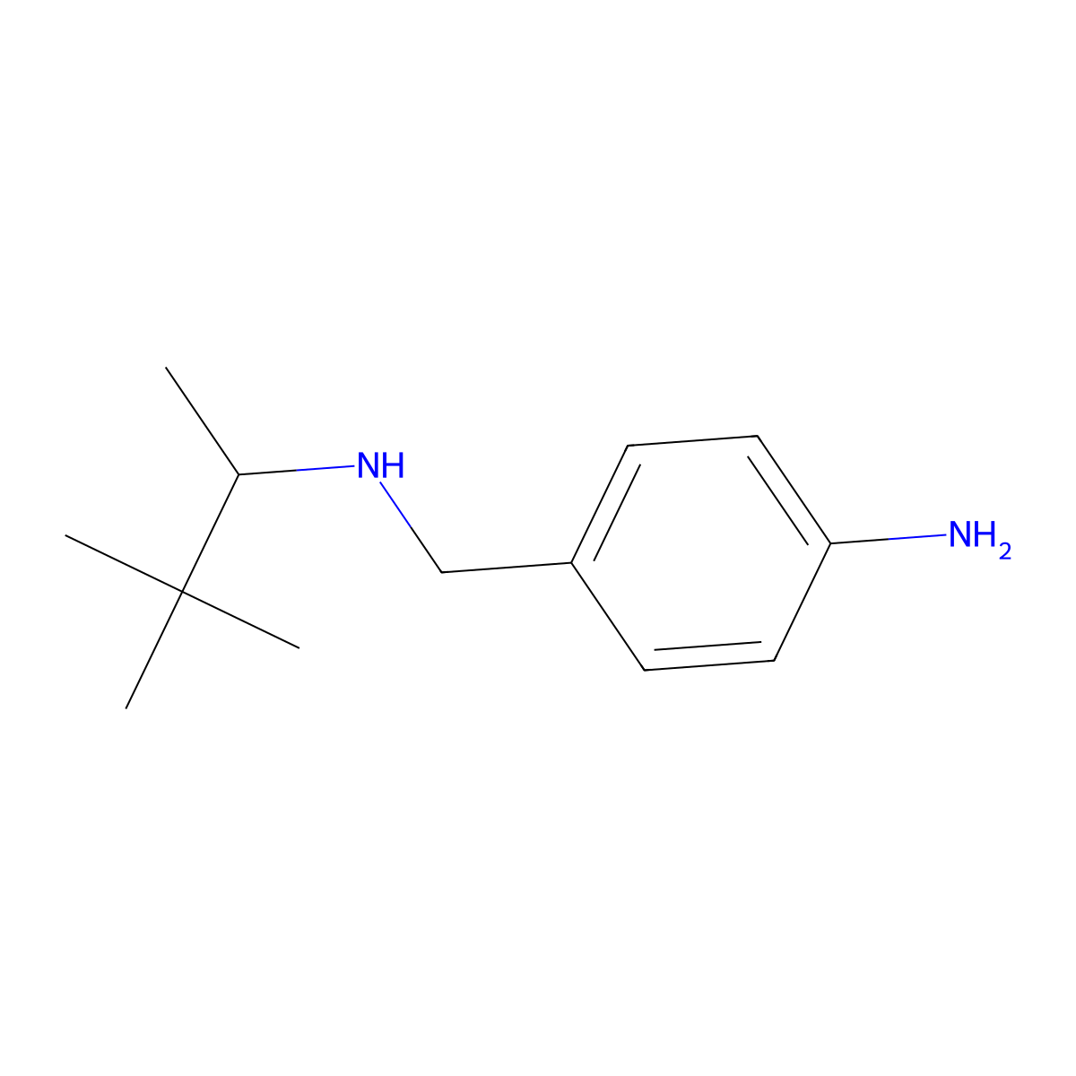 4-{[(3,3-Dimethylbutan-2-yl)amino]methyl}aniline molecular structure, CAS 1909306-34-8