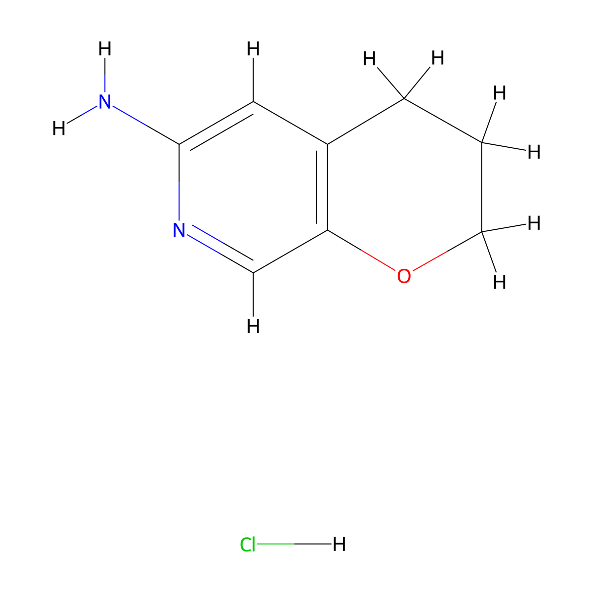2H,3H,4H-pyrano[2,3-c]pyridin-6-amine hydrochloride molecular structure, CAS 1909306-37-1