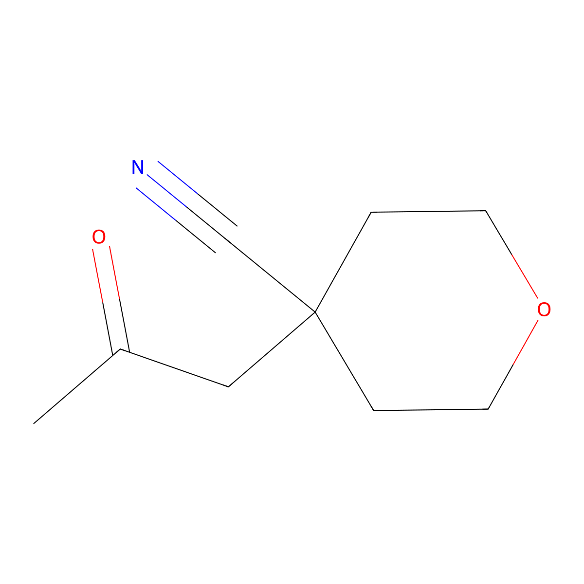 4-(2-Oxopropyl)oxane-4-carbonitrile molecular structure, CAS 1909306-39-3