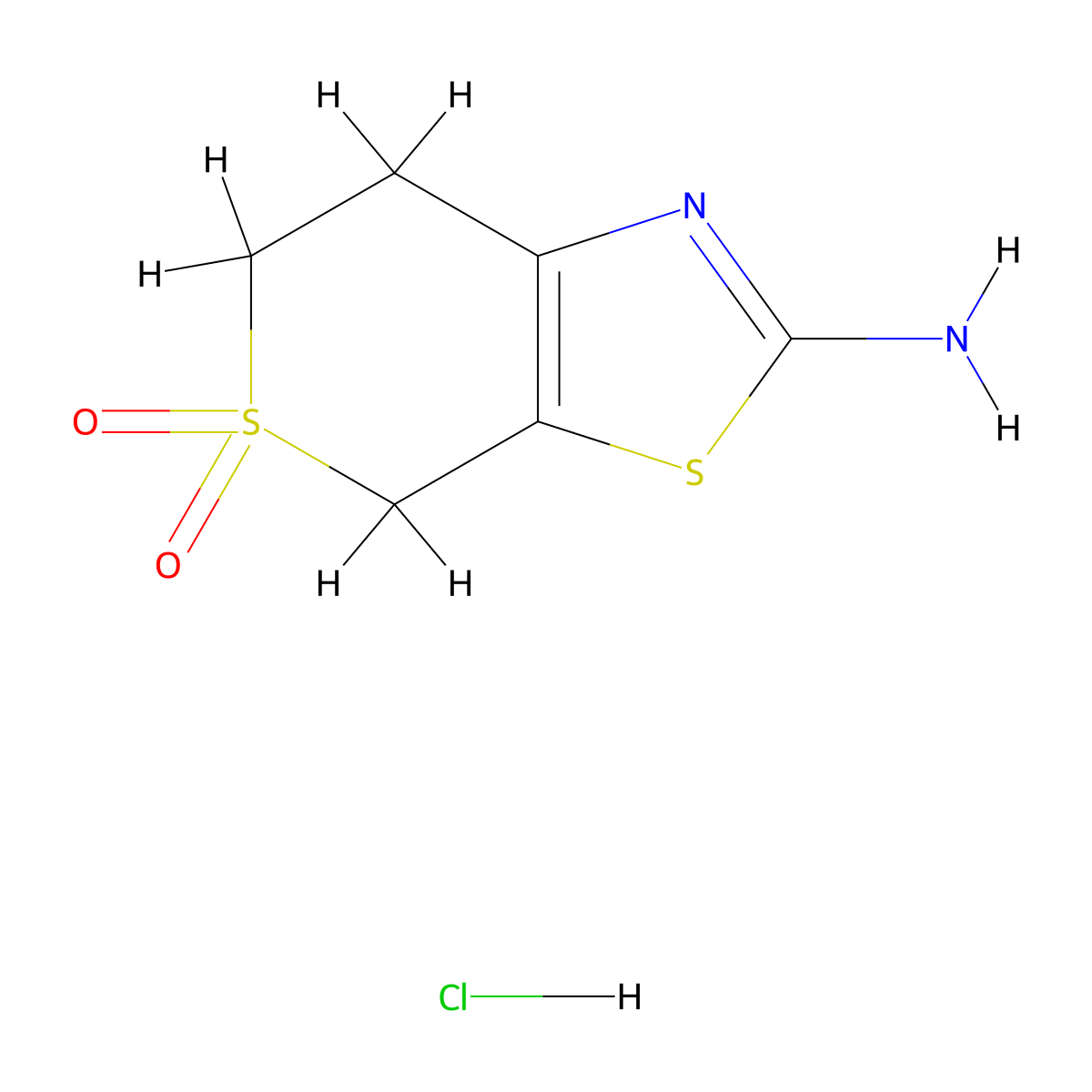 2-amino-4H,6H,7H-5lambda6-thiopyrano[4,3-d][1,3]thiazole-5,5-dione hydrochloride molecular structure, CAS 1909306-40-6